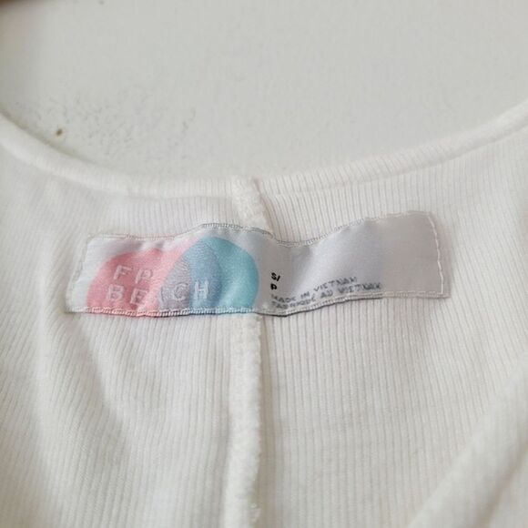 Free People Beach Dress White Ribbed Small Sleeveless - Picture 3 of 10